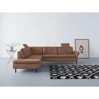 Home affaire Ecksofa Birkholm L-Form, Armlehnverstellung, auch in Easy Clean Bezug - mit Wasser zu reinigen braun