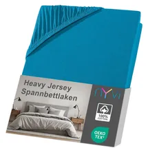 nyvi Spannbettlaken DreamScience Heavy Jersey 120 x 200 - 130 x 200 cm petrol