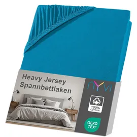 nyvi Spannbettlaken DreamScience Heavy Jersey 120 x 200 - 130 x 200 cm petrol