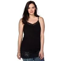 Sheego Spaghetti-Top in schwarz | 50