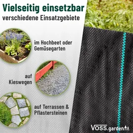 Voss.garden Bodengewebe 31,5m2 - 110g/m2, Bändchengewebe 15x2,1m, gegen Unkraut