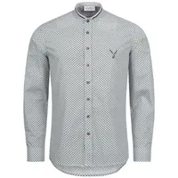 Nübler Trachtenhemd Trachtenhemd langarm Johann in Weiß-Grün von Nübler XL