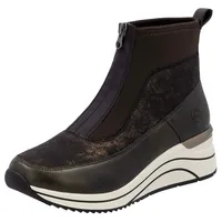 Remonte Gr. 42, braun (braun kombiniert) Damen Schuhe Schlupfboots, Freizeitschuh, High-Top-Sneaker, Front-Reißverschluss