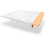 wonello Topper, Weiß, Textil, H3, Füllung: Kaltschaum, 140x200 cm, Oeko-Tex® Standard 100, atmungsaktiv, Bezug abnehmbar/waschbar, für Hausstauballergiker geeignet, schadstoffgeprüft, optimale Belüftung, Schlafzimmer, Matratzen Shop, Matratzenzubehör, Topper
