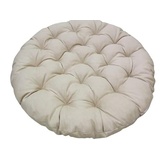 TBA Papasansessel Kissen, Polster Bodenkissen für Schwenksessel, Rund Papasan Sessel, Polyrattan Sessel - Durchmesser 130 cm und Kissenstärke 10-12cm (Beige)