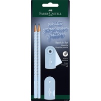Faber-Castell Schreibset Sparkle Bleistift-Set B sky blue, 1 Set