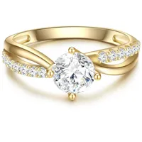 Trilani Ring Sterling Silber Zirkonia in Gelbgold 58 Damen