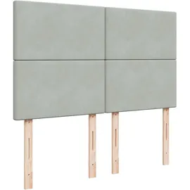 vidaXL Boxspringbett mit Matratze Hellgrau 160x200 cm Samt