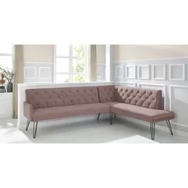 exxpo - sofa fashion Eckbank Doppio, Frei im Raum stellbar pink Sitzbänke, 31879349-0 B/H/T: 197 cm x 90 cm, x 255 cm