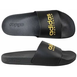 adidas Shower Adilette Core Black / Cloud White / Matte Gold 39
