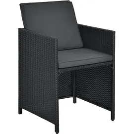 Juskys Polyrattan Sitzgruppe Baracoa XXL 13-teilig – Gartenmöbel wetterfest stapelbar für Garten