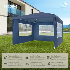 Tectake tectake® Pavillon, 3 x 3 m, im Stecksystem, mit UV-Schutz, wasserdicht,