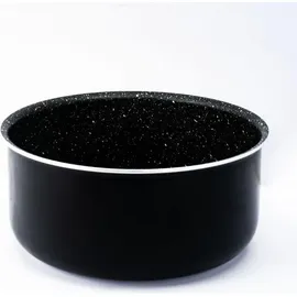 HERZBERG HG-5000: 10-Teiliges Kochgeschirrset mit Marmorbeschichtung schwarz - Schwarz