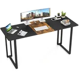Costway Schreibtisch 160x60cm Schwarz / Braun