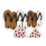 DanDiBo Ambiente Hakenleiste Sandalen MR91 Garderobenleiste Holz Metall Weiß Handtuchhalter 60 cm Garderobenhaken Garderobe Wand Handtuchhaken Vintage