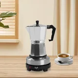 Espressokocher für 3/6 Tassen, Elektrisch 500W Espresso Maker mit Heizplatte, Moka Pot Mini Single Hot Plate Espresso Herd für Gasherd, Elektroherd, Keramikocher und Campingkocher (300ml)