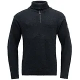 Devold of Norway Nansen Wool Zip Neck Pullover Dunkelblau Melange M