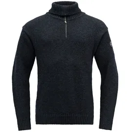 Devold of Norway Nansen Wool Zip Neck Pullover Dunkelblau Melange M