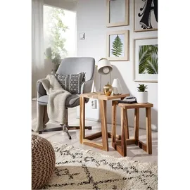 Wohnling Beistelltisch 2er-Set Braun Sheesham 0 x 0 cm