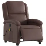 vidaXL Massagesessel Elektrisch Kunstleder 144,5 x 82 x 0 cm Braun mit Fernbedienung