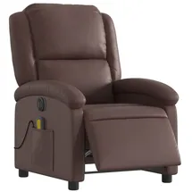 vidaXL Massagesessel Elektrisch Kunstleder 144,5 x 82 x 0 cm Braun mit Fernbedienung