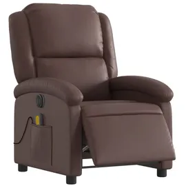 vidaXL Massagesessel Elektrisch Kunstleder 144,5 x 82 x 0 cm Braun mit Fernbedienung