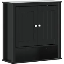 vidaXL Bad-Wandschrank BERG Schwarz 69,5x27x71,5 cm Massivholz