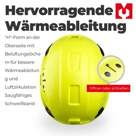 mustbau Sicherheitshelm-Set - Schutzhelm mit Schutzbrille, Verstellbarer Kopfriemen von 53 bis 63 cm