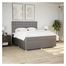 vidaXL Boxspringbett mit Matratze Taupe 180x200 cm Stoff