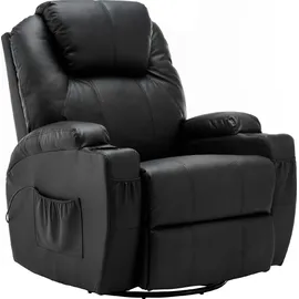 MCombo M MCombo Massagesessel Fernsehsessel Relaxsessel 7020, mit Heizung, Dreh 360° Schaukel, manuell verstellbar (schwarz-kunstleder)