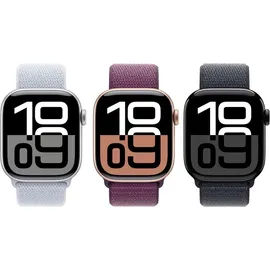 Apple Watch Series 10 GPS + Cellular 46 mm Aluminiumgehäuse silber Sport Loop Blaue Wolke