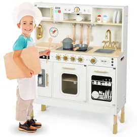 Mamabrum XXL-Holzküche für Kinder – mit LED, Zubehör & interaktiven Elementen