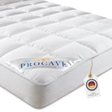 PROCAVE Micro-Comfort Matratzen-Bett-Schoner weiß 90x200 cm mit Spannumrandung | Höhe bis 30cm | Auch für Boxspring-Betten und Wasser-Betten geeignet | Microfaser | 100% Polyester | Matratzen-Auflage