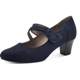 Jana Damen Pumps mit Riemen Mary Jane Vegan, Blau (Navy), 42 EU