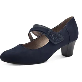 Jana Damen Pumps mit Riemen Mary Jane Vegan, Blau (Navy), 42 EU