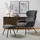 SalesFever Sessel mit Hocker Teddyfell 79 x 103 x 82 cm anthrazit