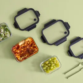 5Five Lebensmittelbehälter aus Glas mit luftdichtem Deckel, transparent