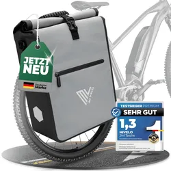 2in1 Fahrradtasche für Gepäckträger wasserdicht 25L "Max" - Grau - Bestseller,Neu,oft gekauft