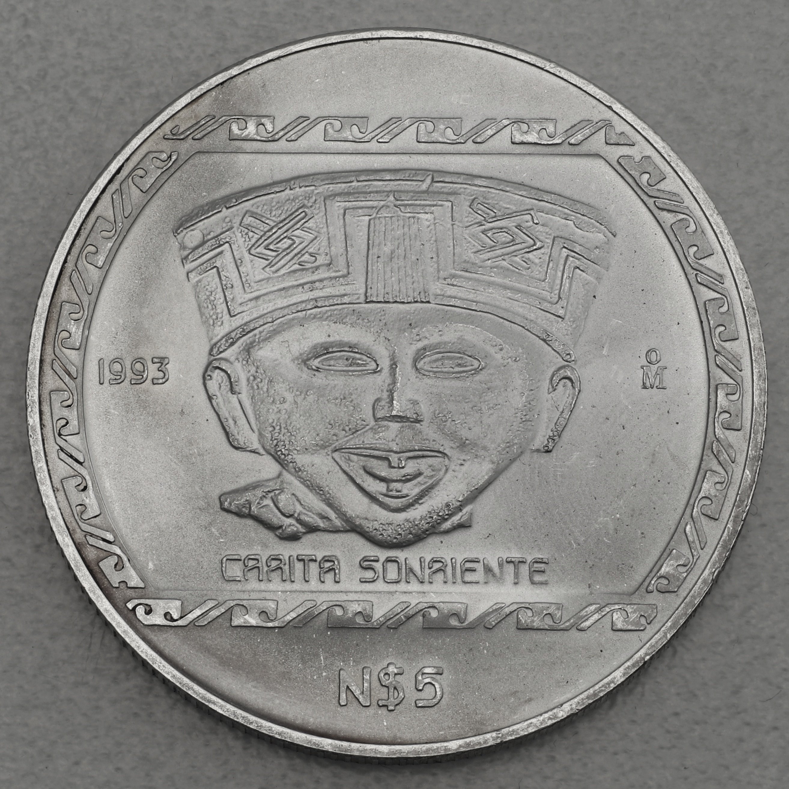 Silbermünze 1oz Carita Sonriente 1993 Präkolumbische Kulturen ? Veracruz (Mexiko)