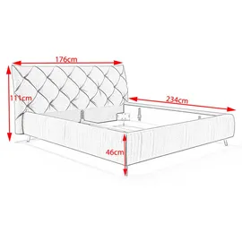 KAWOLA Bett ANNY Polsterbett Velvet purple