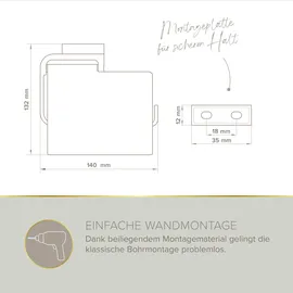Lenz Toilettenpapierhalter Aura in Chrom, – Mit Deckel