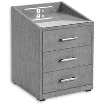 meinBett Nachtkonsole mit LED-Beleuchtung und USB-Anschluss ¦ grau ¦ Maße (cm): B: 47 H: 61 T: 46.0