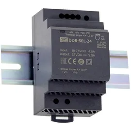 MeanWell MEAN WELL DDR-60L-5 Hutschienen-DC/DC-Wandler (DIN-Rail) 5 V/DC 12A 60W Anzahl Ausgänge:1 x Inhalt 1St.