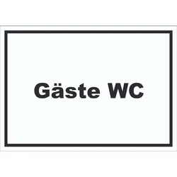 Gäste WC Schild mit Text Toilette waagerecht A0 (841x1189mm)