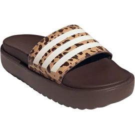 adidas Platform Adilette Damen Shadow Brown/Cloud White/Magic Beige 38