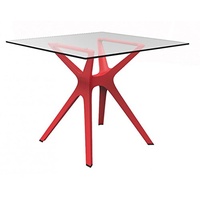 Blanke Design Esstisch, Glas, rot, 80 x 80 x 74 cm