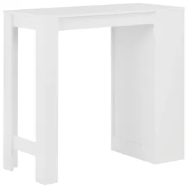 vidaXL Bartisch mit Regal 110 x 50 x 103 cm Weiß