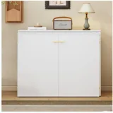 Odikalo Schrankbett Klappbett mit Schreibtisch und Matratze (Klappbett mit drehbarem Schreibtisch und Matratze, platzsparendes Schrankbett mit Rollen, ideal für kleine Räume, Gästezimmer und Homeoffice)