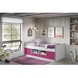 Vipack Einzelbett »Bonny«, mit Komfort Liegehöhe, Stauraum unter dem Bett, Liegefläche 90x200 cm, pink