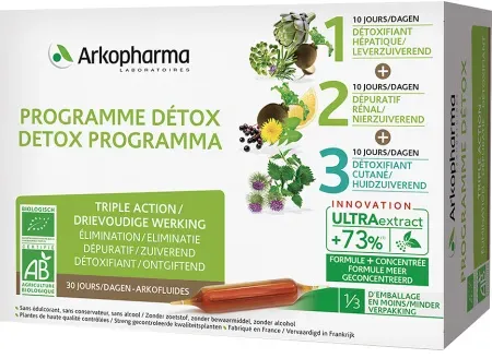 Arkopharma Arkofluides Bio Detox Schlankheitsprogramm Nahrungsergänzungsmittel 30 Ampullen